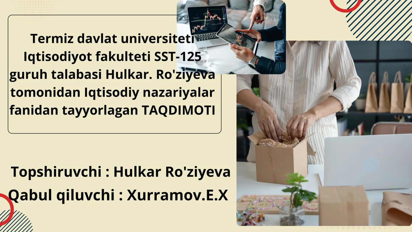 Iqtisodiy o‘sish va milliy boylik mavzusi TAQDIMI