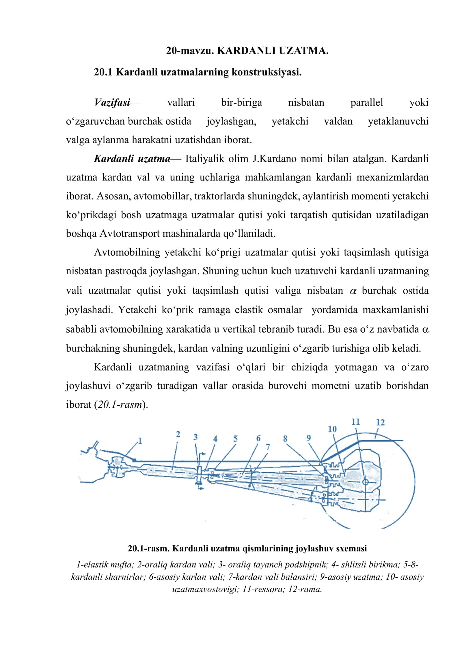 KARDANLI UZATMA