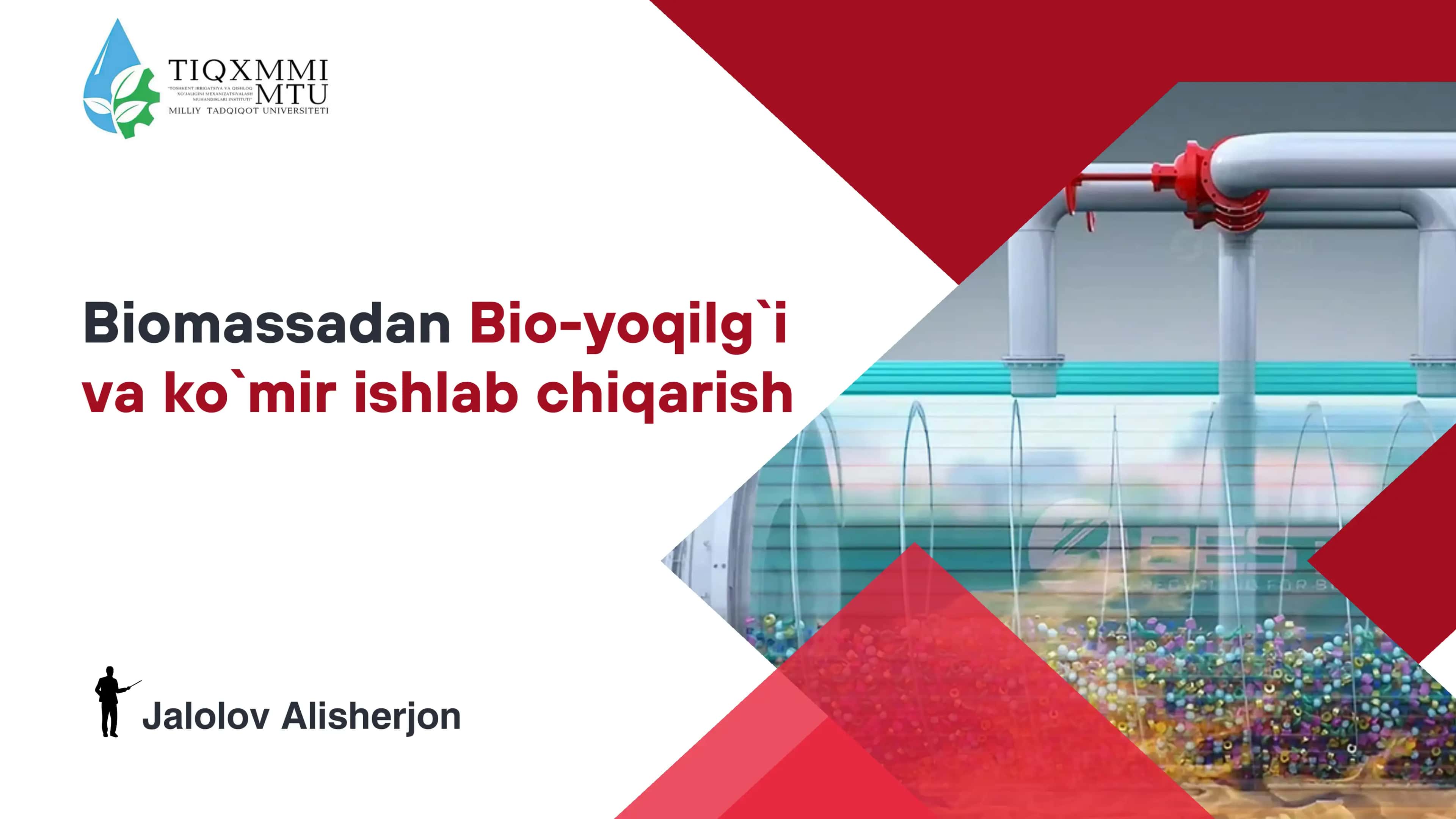 Biomassadan bio-yoqlg`i va ko`mir olish