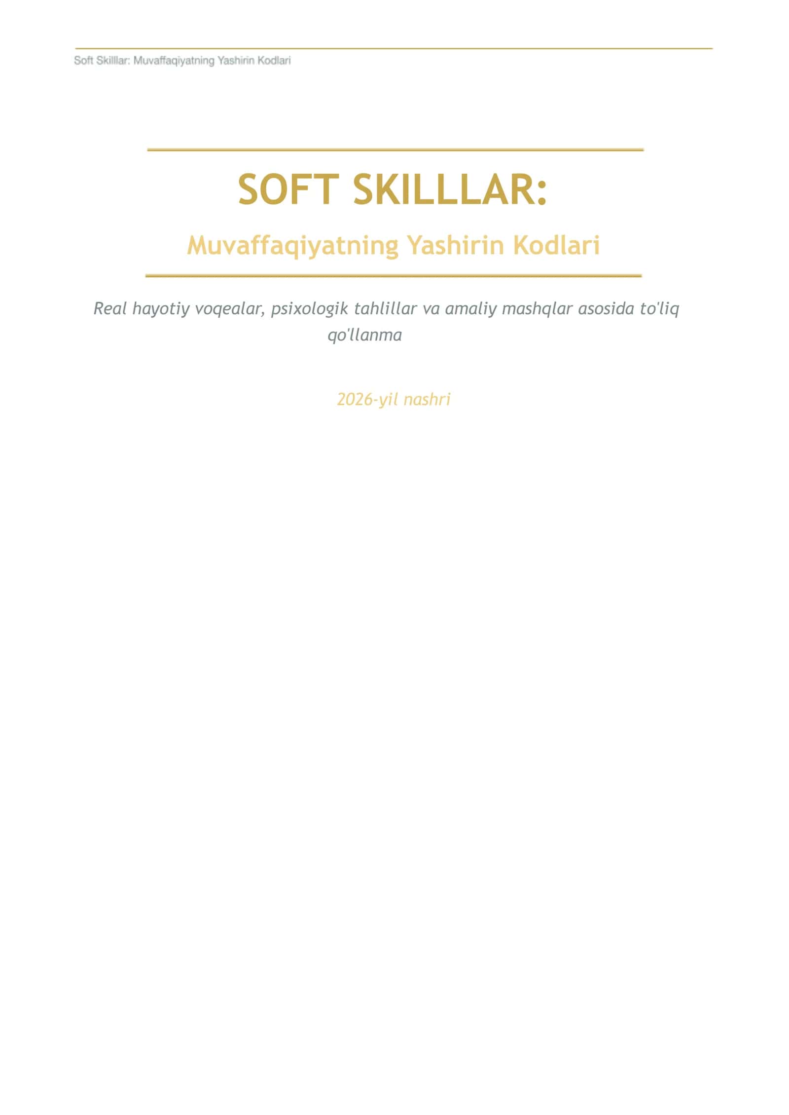 Soft Skills: Muvaffaqiyat kodlari