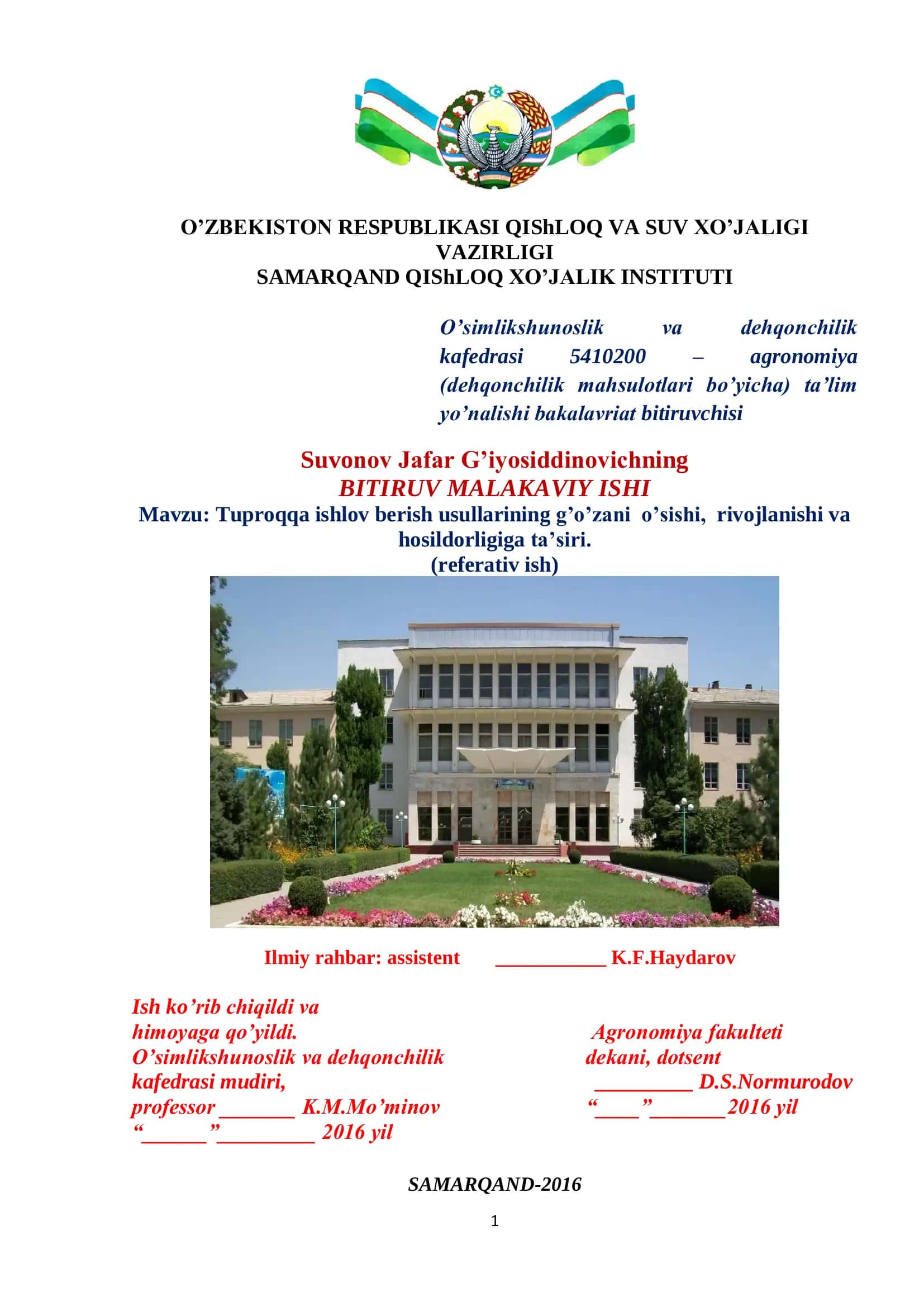 Tuproqqa ishlov berish usullari