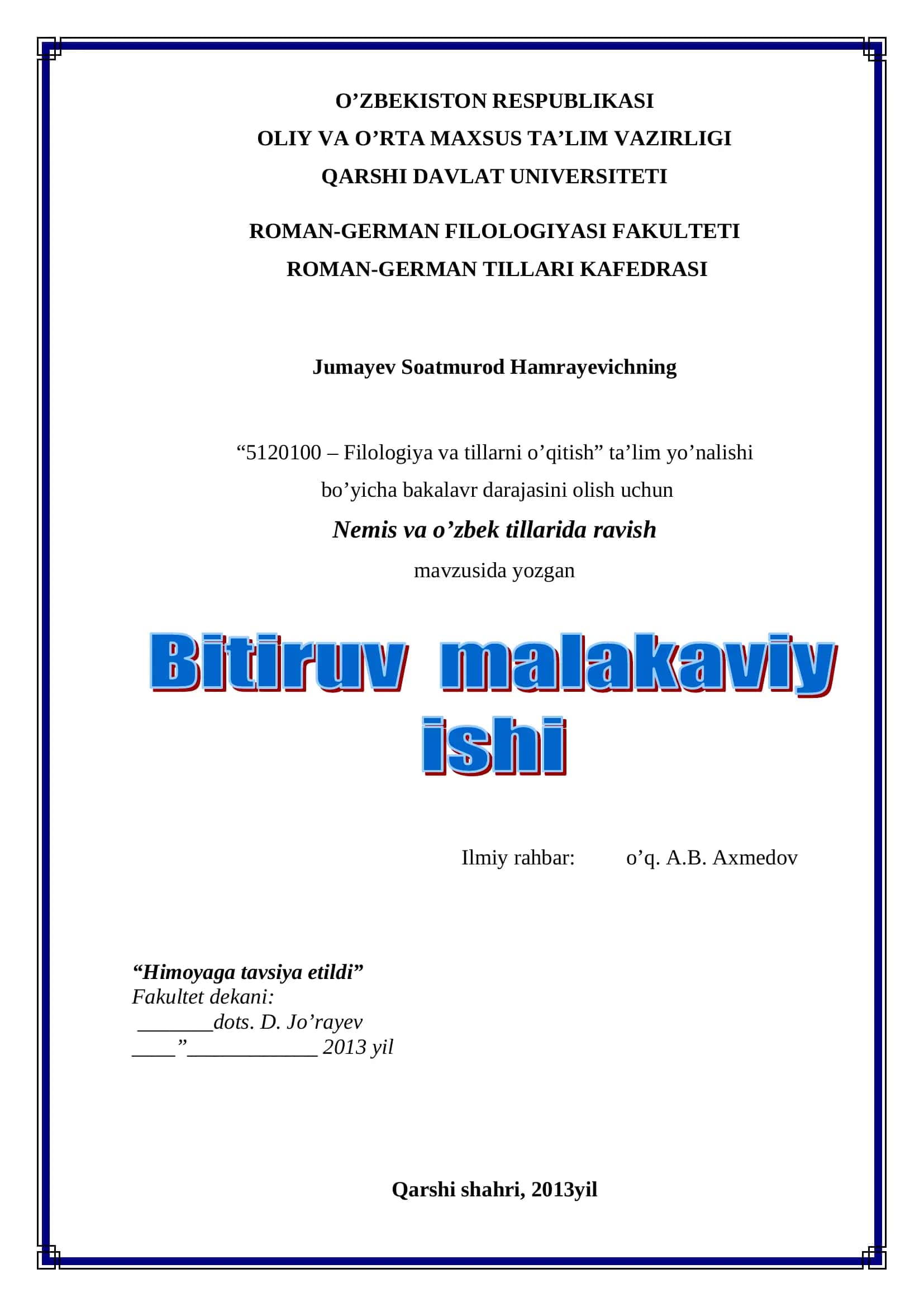 Filologiya va tillarni o'qitish