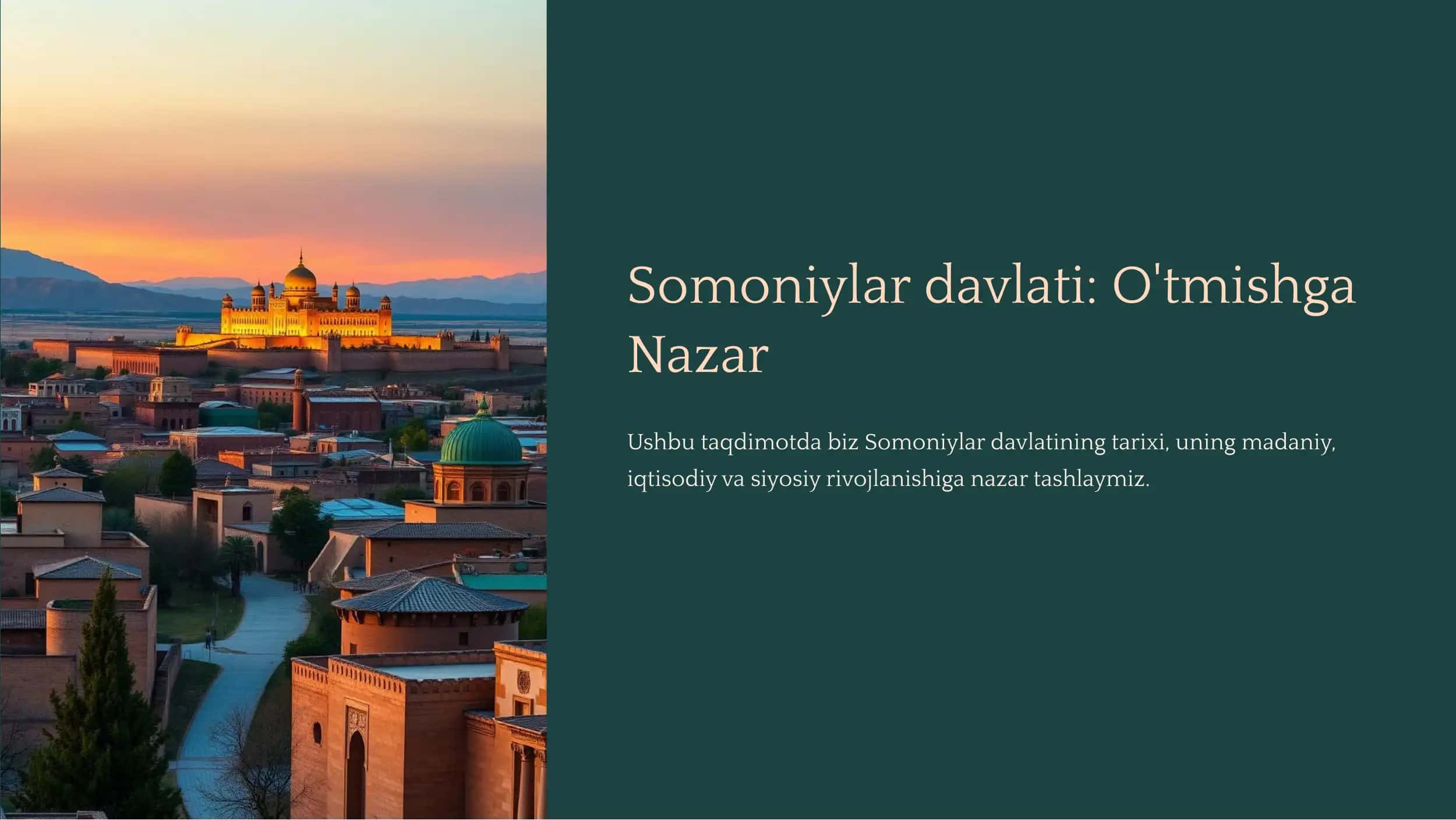 Somoniylar davlati: O'tmishga Nazar