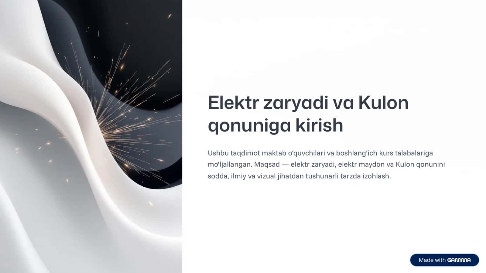 Elektr zaryadi va Kulon qonuniga kirish