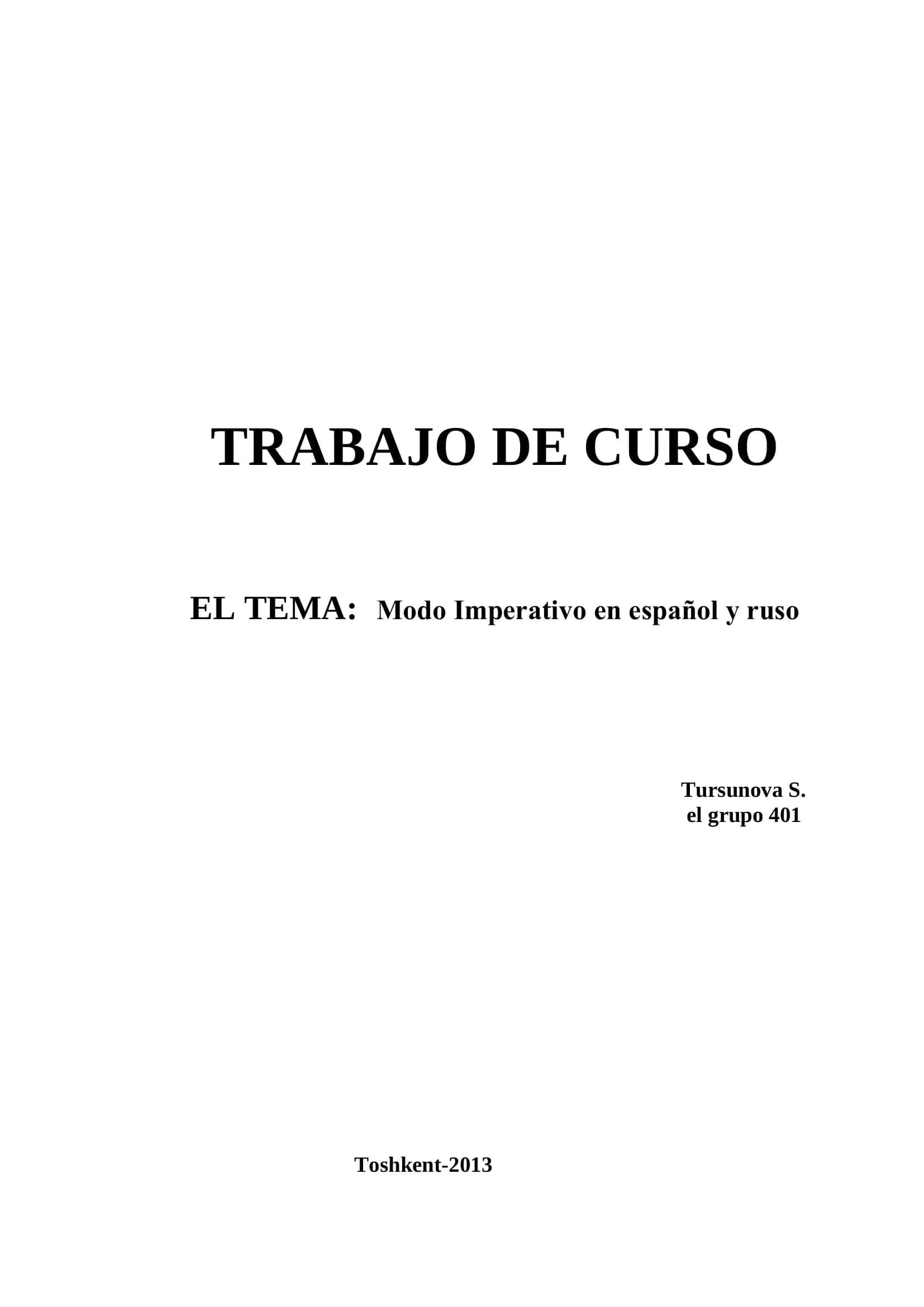 Modo Imperativo en español y ruso
