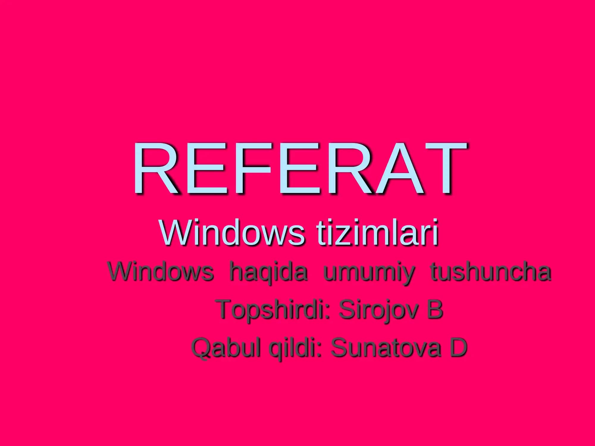 Windows tizimlari