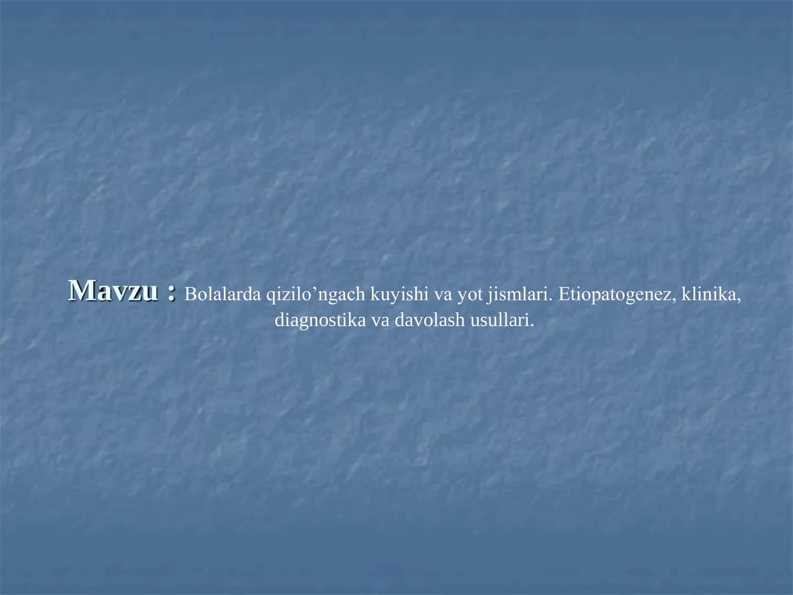 Qizilo'ngach kasalliklari