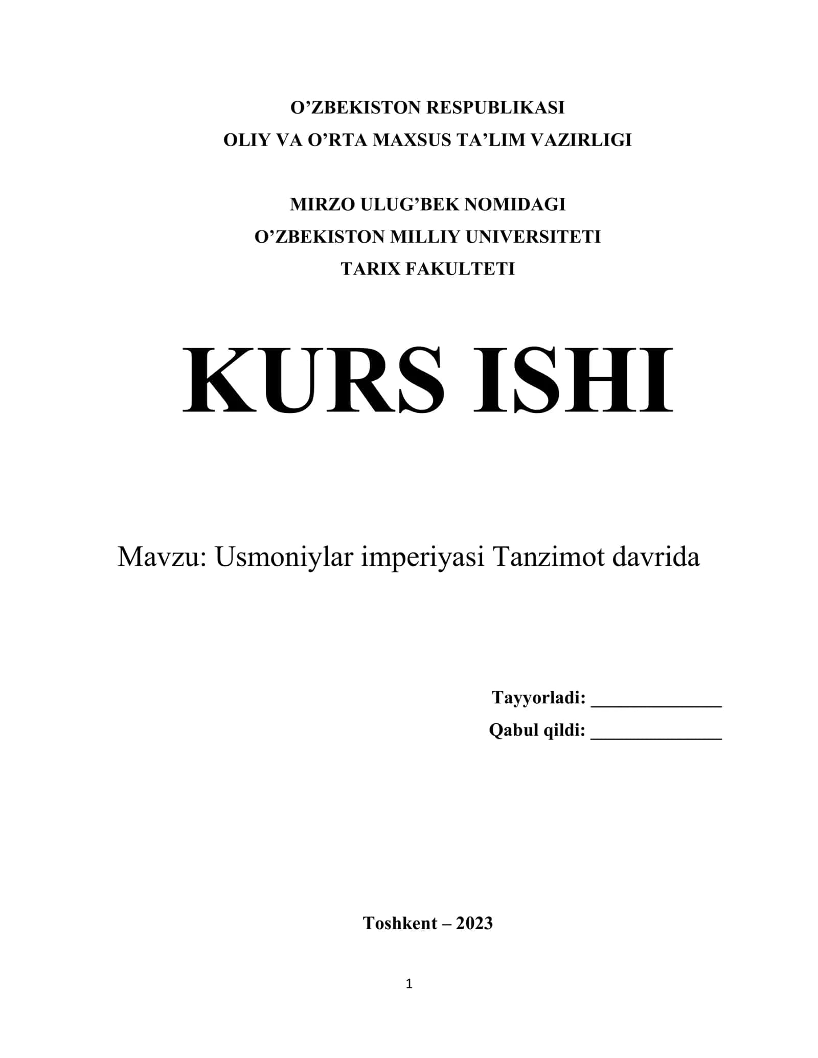 Usmoniylar imperiyasi Tanzimot davrida