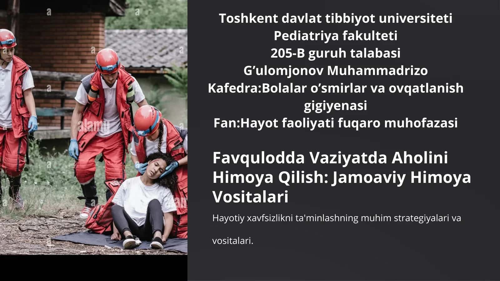 Favqulodda Vaziyatda Aholini Himoya Qilish: Jamoaviy Himoya Vositalari