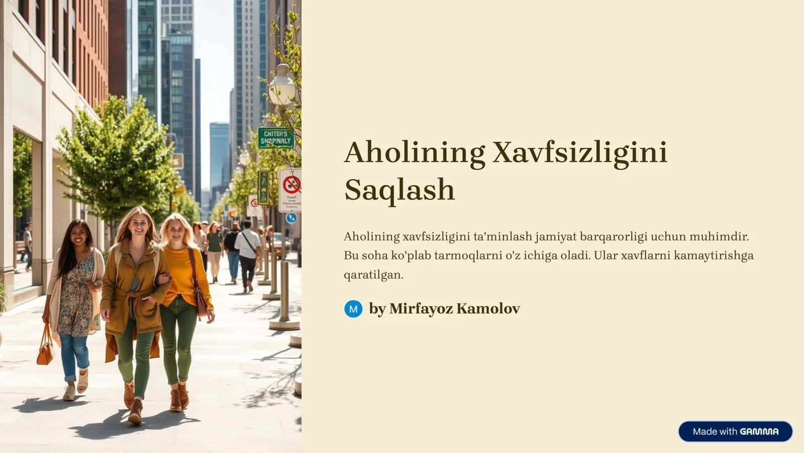 Aholining Xavfsizligini Saqlash
