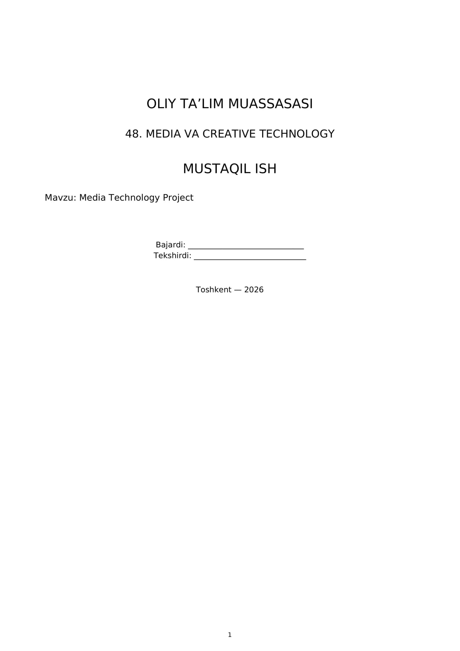 Media Technology Project