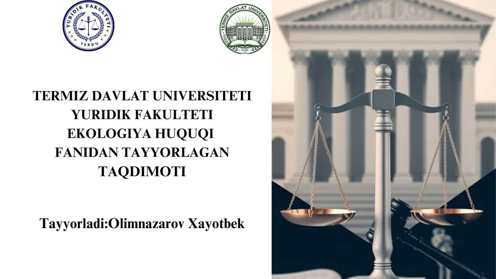 O'ZBEKISTON RESPUBLIKASINING EKOLOGIYA VA ATROF MUHITNI MUHOFAZA QILISH SOHASIDAGI HALQARO HAMKORLIGI