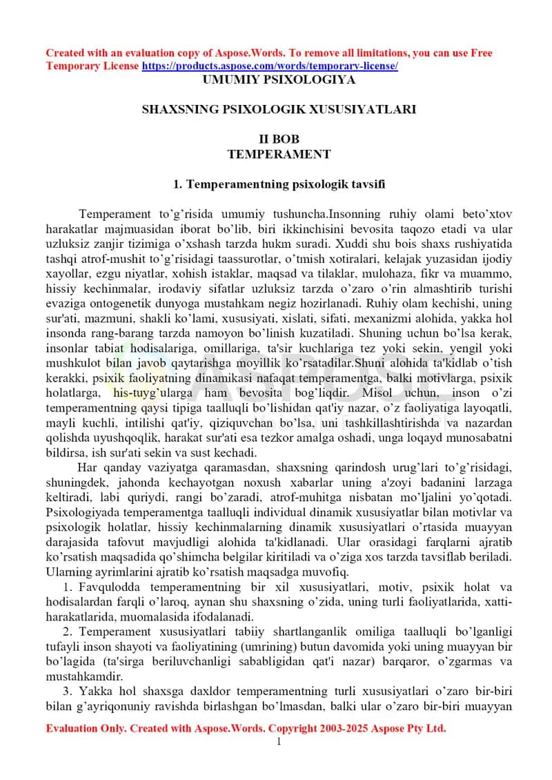 Umumiy psixologiya.