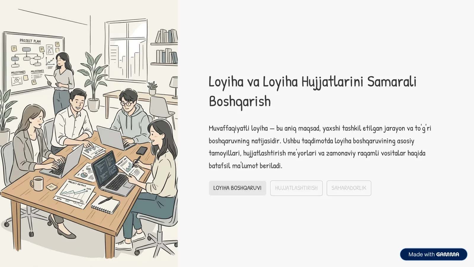 Loyiha va Loyiha Hujjatlarini Samarali Boshqarish