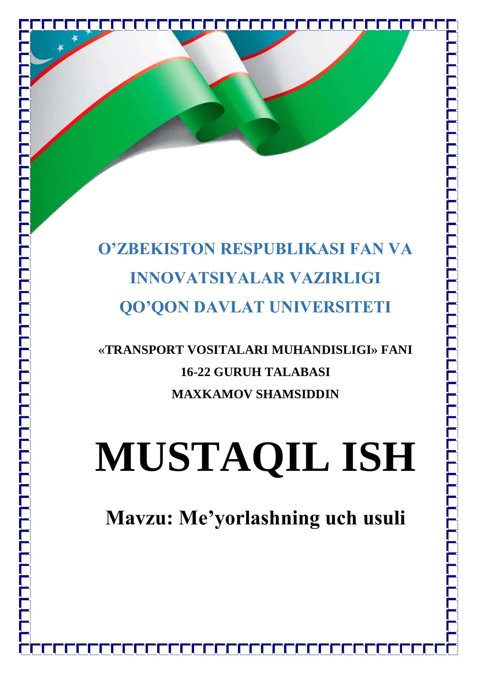 Me’yorlashning uch usuli