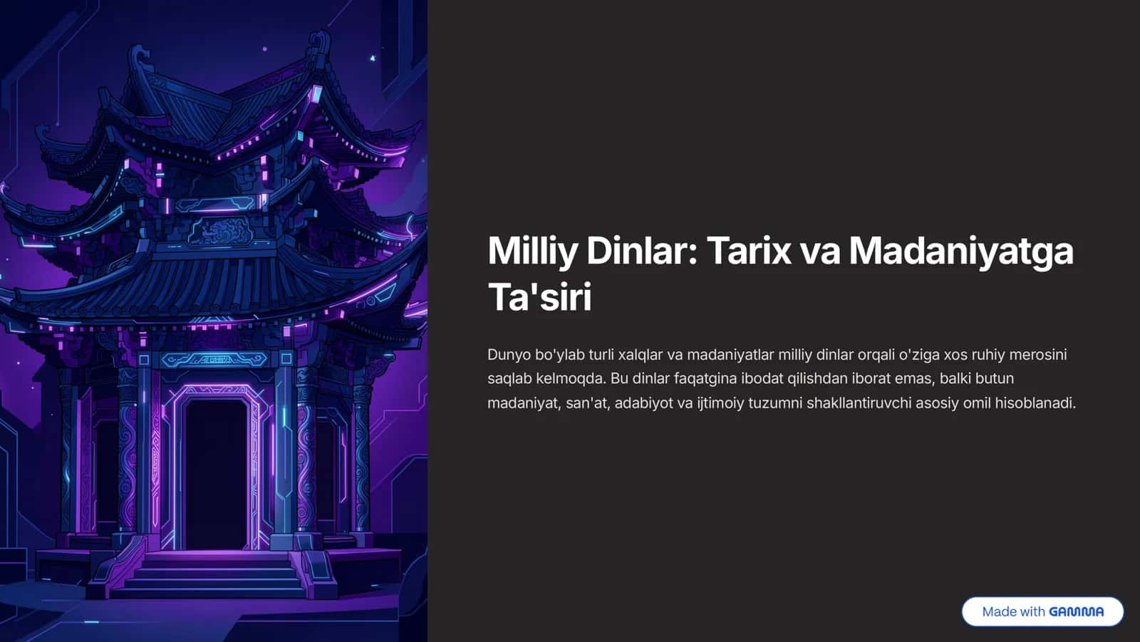 Milliy Dinlar: Tarix va Madaniyatga Ta'siri