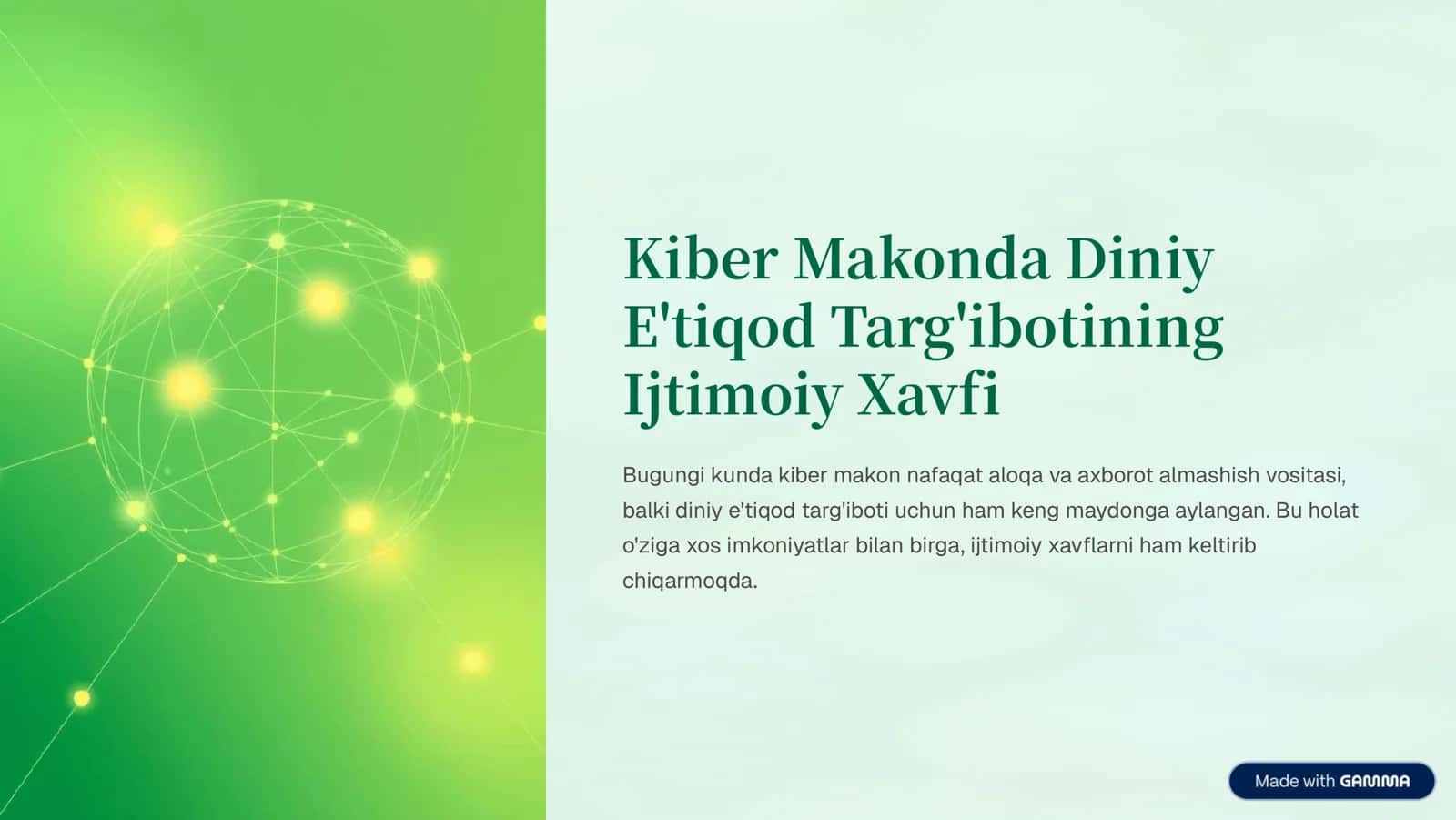 Kiber Makonda Diniy E'tiqod Targ'ibotining Ijtimoiy Xavfi