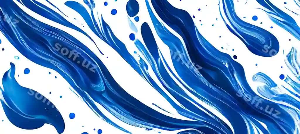 Ko'k oq sivuchli marmar akvarel abstrakt tekstura devor patterni | Blue white liquid marble watercolor abstract texture wallpaper