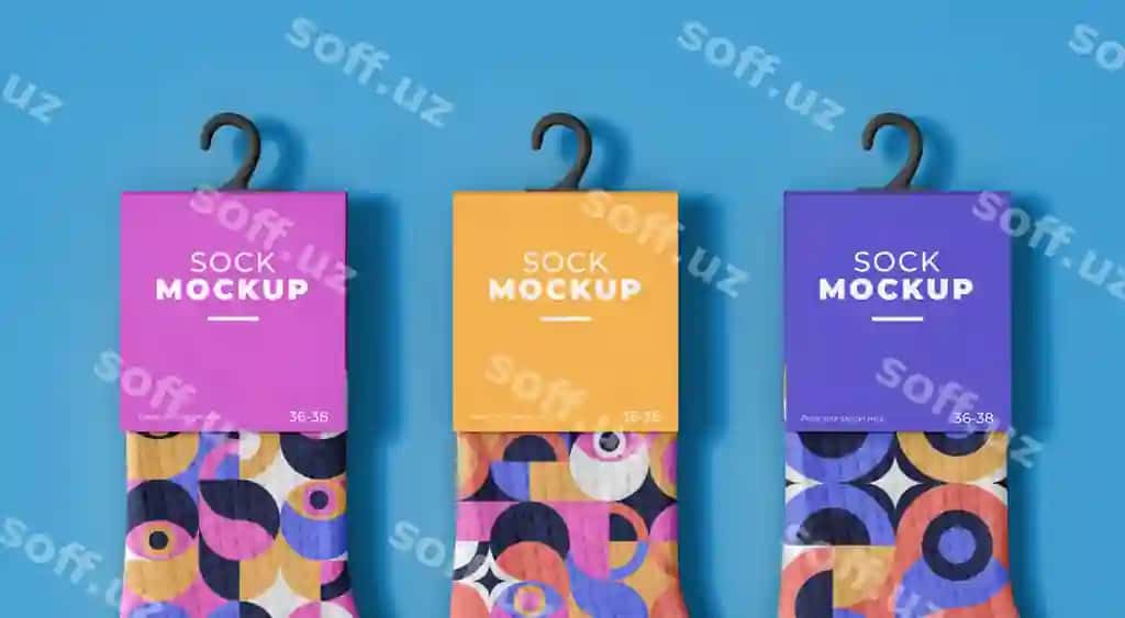 Anqaraks naqshli namuna dizayn charqlar | Mock up design socks with abstract pattern