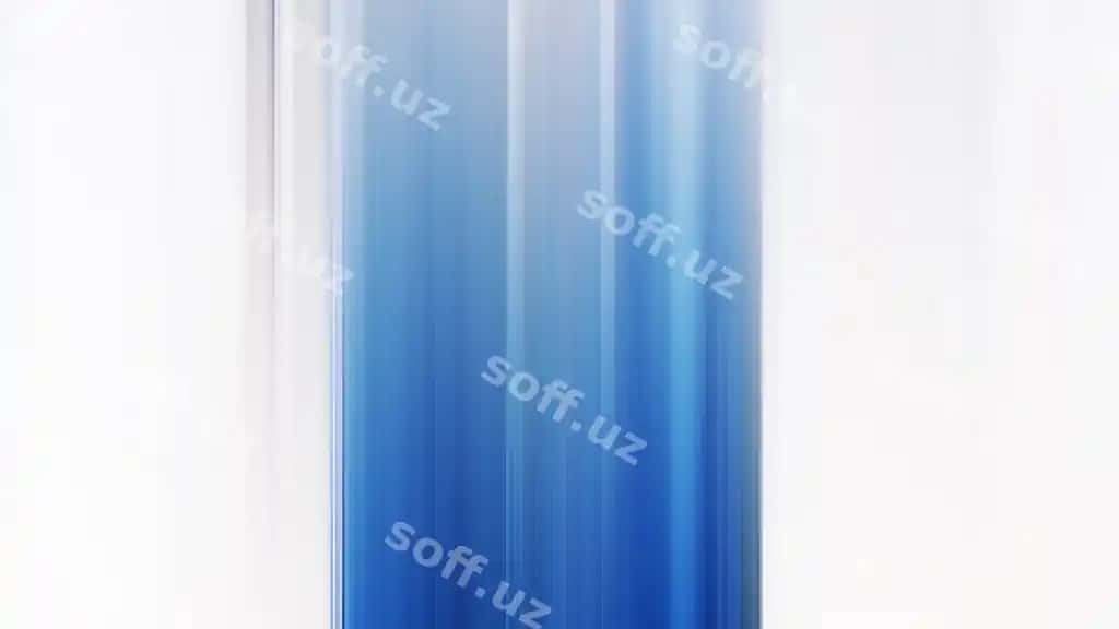 Ko'k va oq shisha vase so'zlar bilan pastki qismi ko'k | Blue white glass vase with words blue bottom