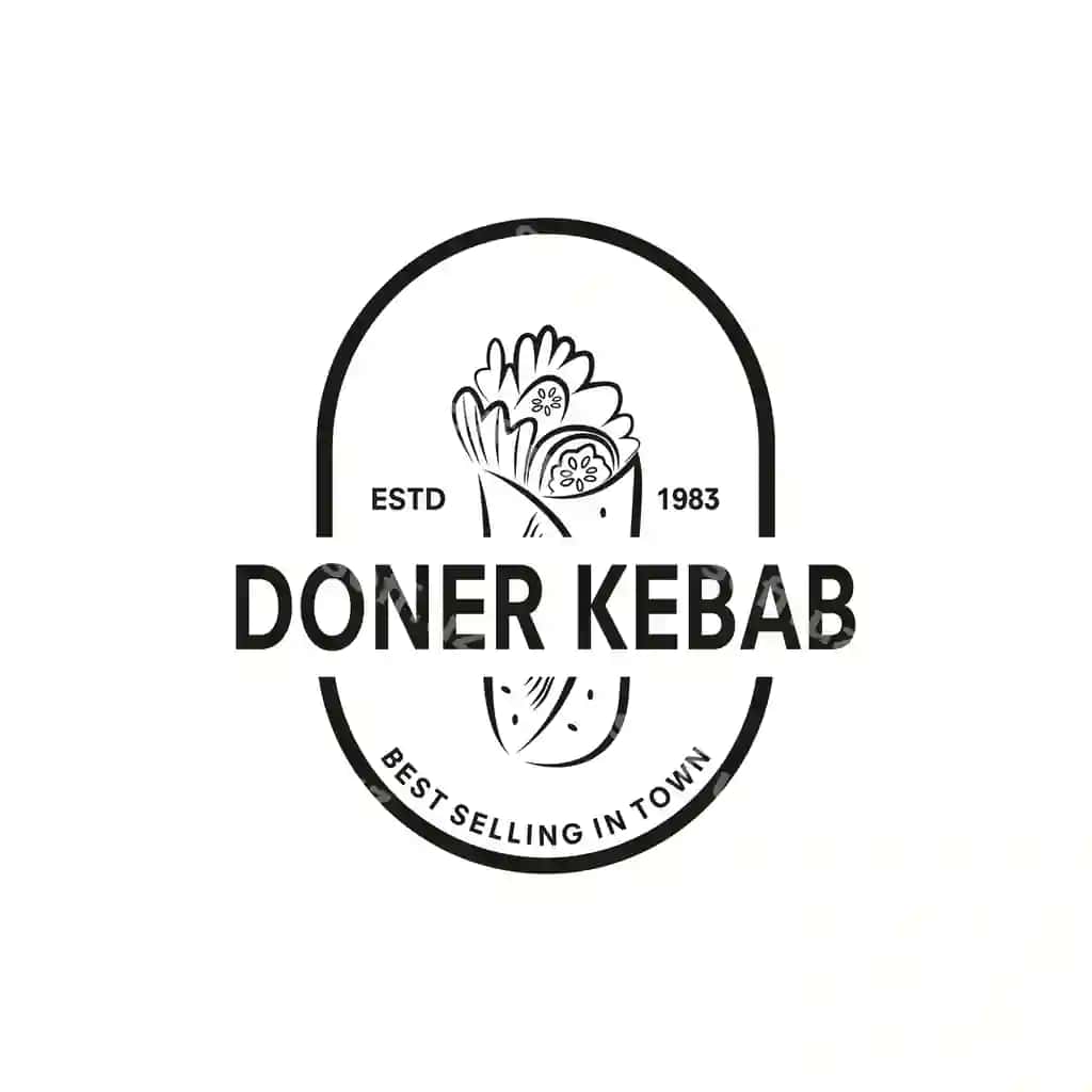 Doner kabob vintage logotipi shablonining illyustratsiyasi dizayni | Doner kebab vintage logo template illustration design
