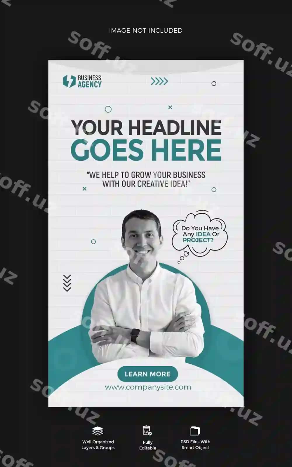 Biznes reklamasi uchun korporativ Instagram story baner shablon dizayni | Business promotion corporate instagram story banner template design