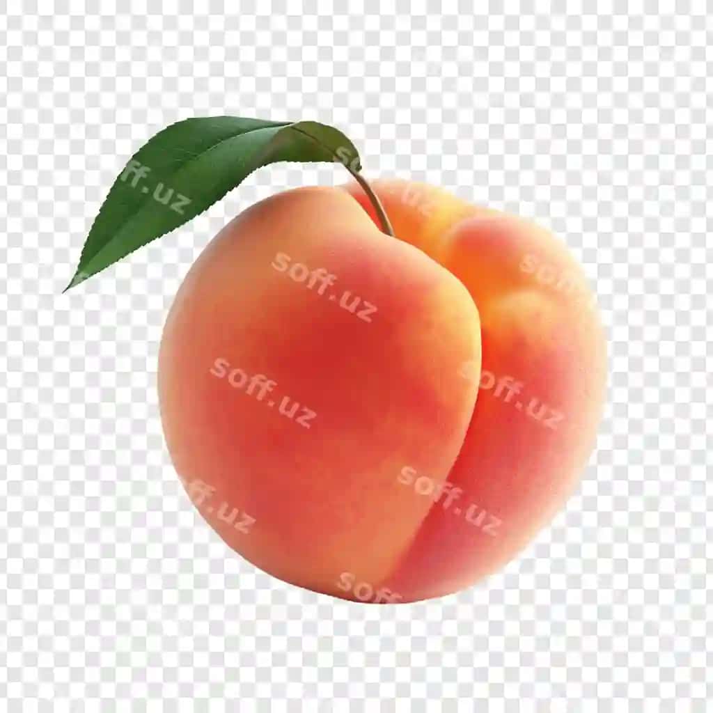 Bitta yashil varaqli shaftoli | Single peach with green leaf