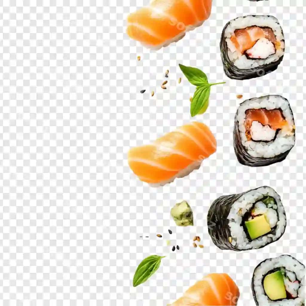 Mazali sushi lazmon guruchlari Yapon taomlari | Delicious sushi salmon rolls japanese food