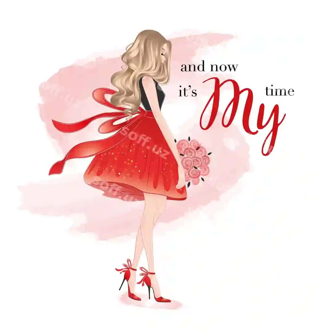 Go'zal soya ayol buket bilan qizil kiyim | Beautiful blonde lady with bouquet red dress