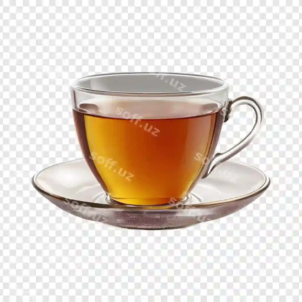 Chiroyli piyola choyi shaffof orqa fonda | Cute cup tea isolated transparent background