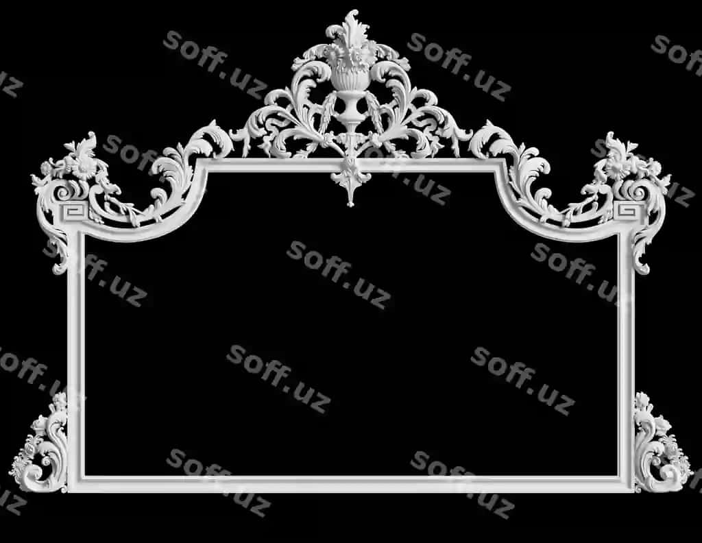 Klassik ramka bez dizaynli qora devor | Classic frame with ornament decor black wall