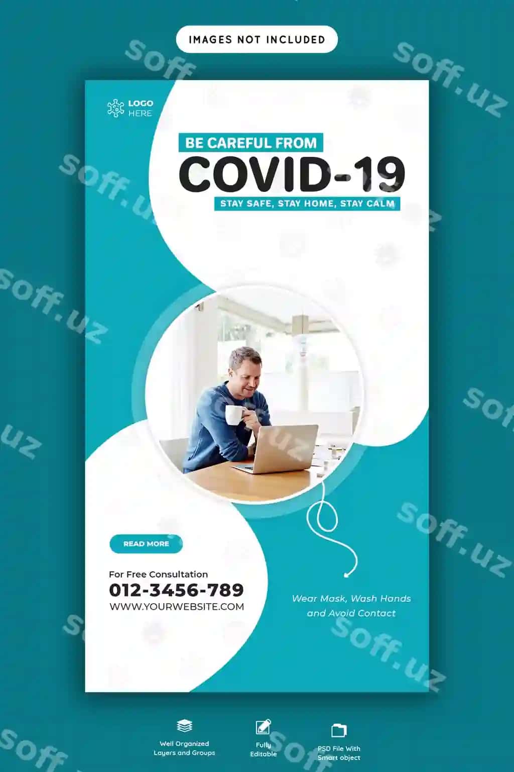 Koronavirus Covid-19 baner shabloni | Coronavirus covid 19 banner template