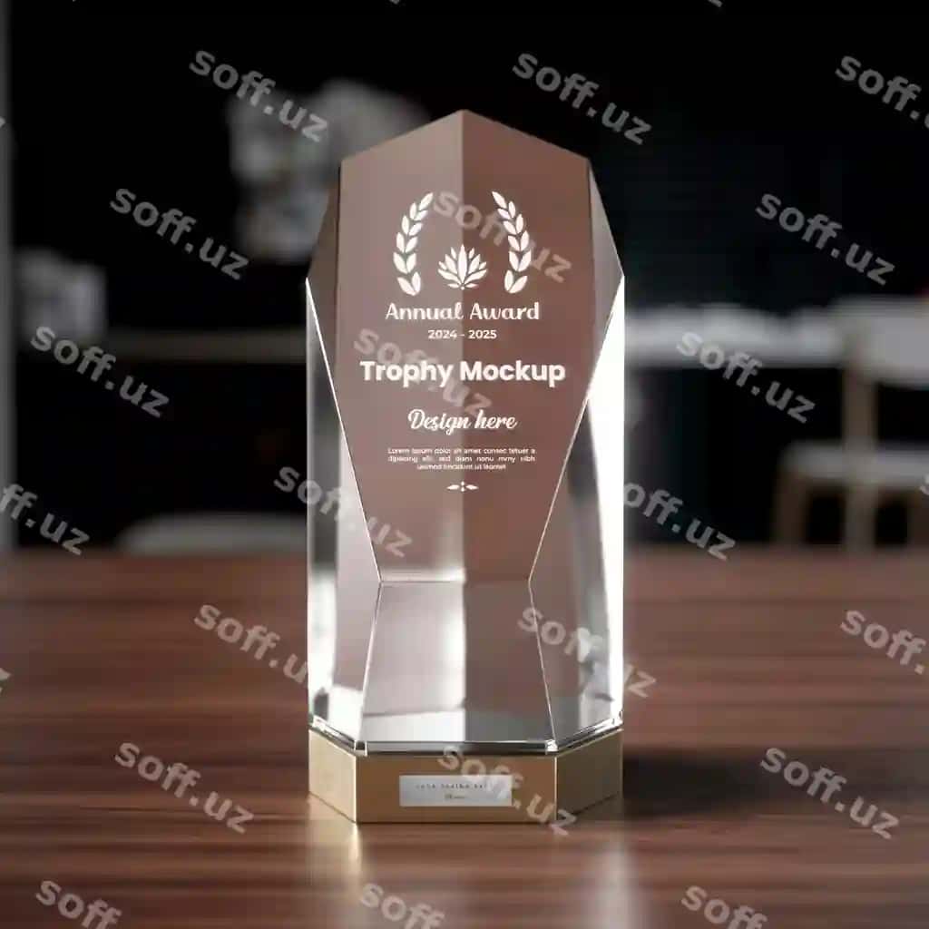 Shisha sohib namuna dizayni | Glass trophy mockup design