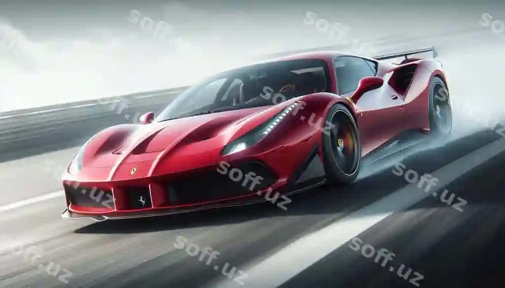 Qizil gipser trassа tezlik hashamat birlashtirilgan | Red hypercar track speed luxury combined