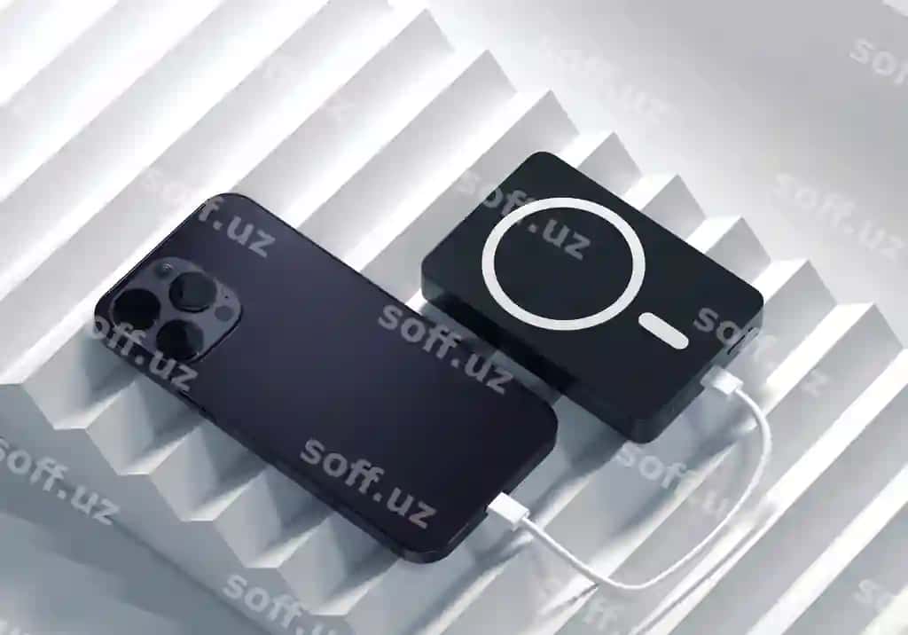 Quvvat banki namunasi smartfon bilan | Power bank mockup with smartphone
