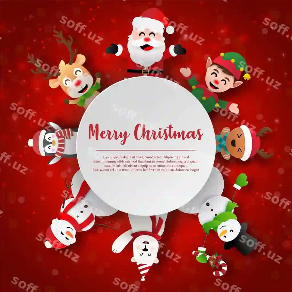 Qog'oz san'ati Yangi yil mavzusi Santa Claus do'stlar nusha joyi bilan Baxromli | Paper art christmas themed santa claus friends with copy space merry