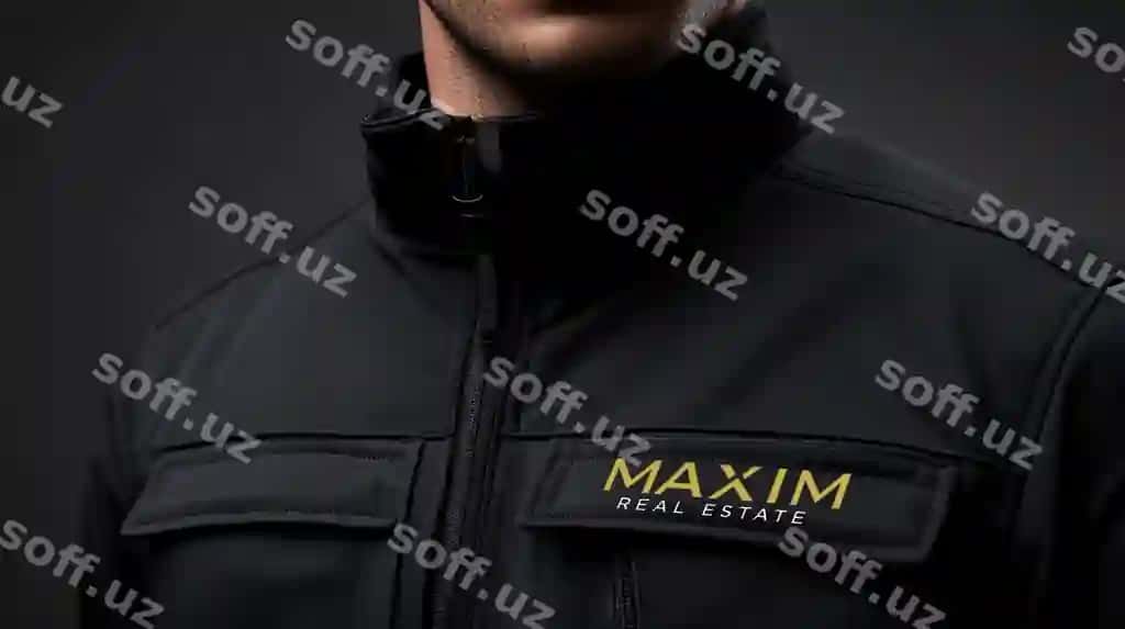 Man jaket ish kiyimi qora namuna | Man jacket workwear black mockup