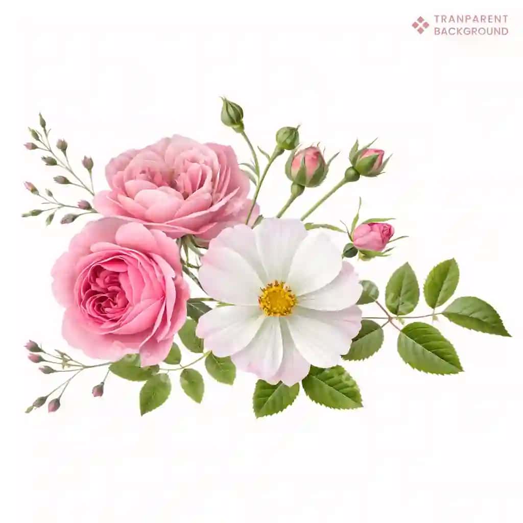 Elegent gulrang gullar oq kosmos gullar joylashuvi | Elegant pink roses white cosmos floral arrangement