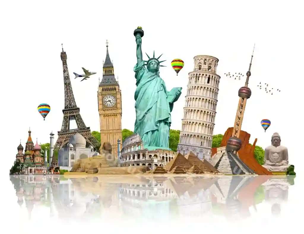 Mashhur monument illustratsiyasi dunyoda | Illustration famous monument world