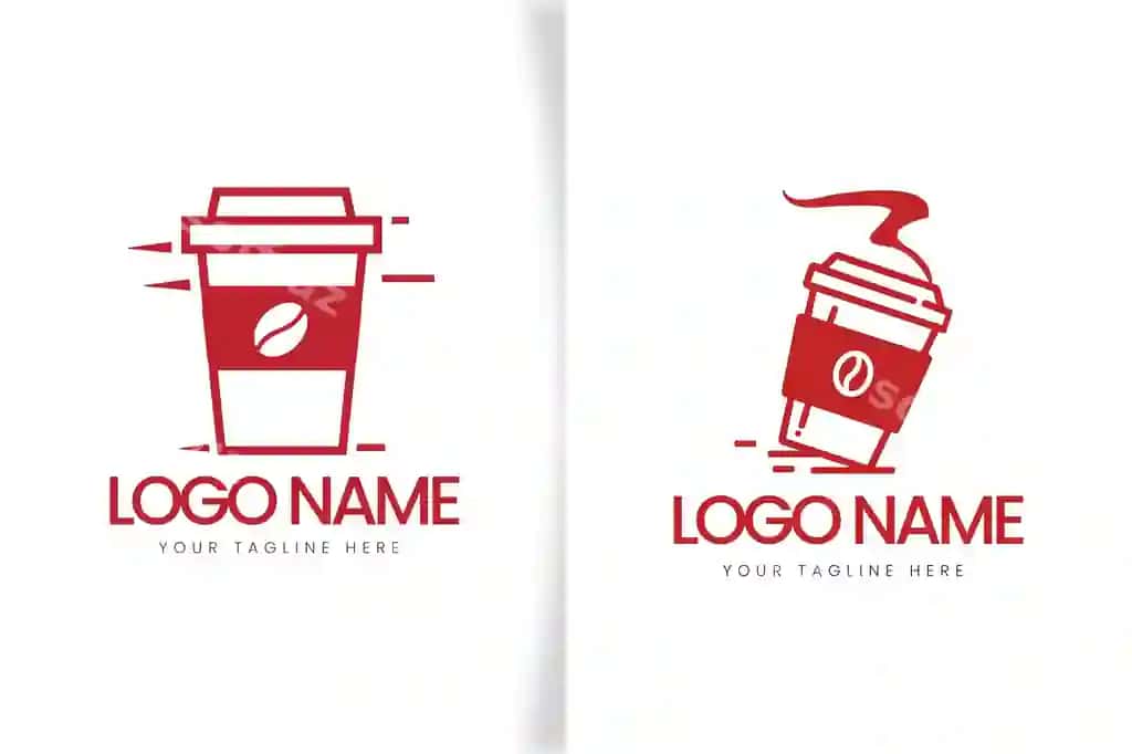 Tekis komplekt ovqat ichimlik katering logotip shablonlari | Set flat food drink catering logo templates