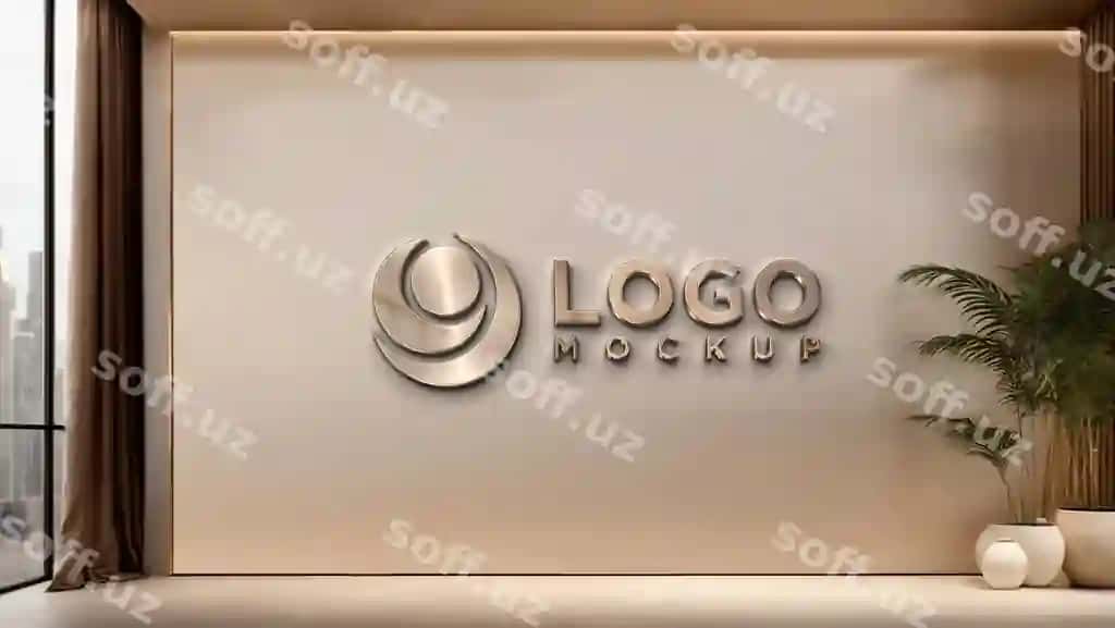 Baxtli hrom logo mockup elegant zamonaviy | Luxury chrome logo mockup elegant modern