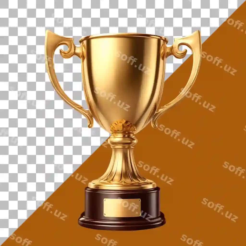 Oltin sobir kupa shaffof fonda ajratilgan | Gold trophy cup isolated transparent background
