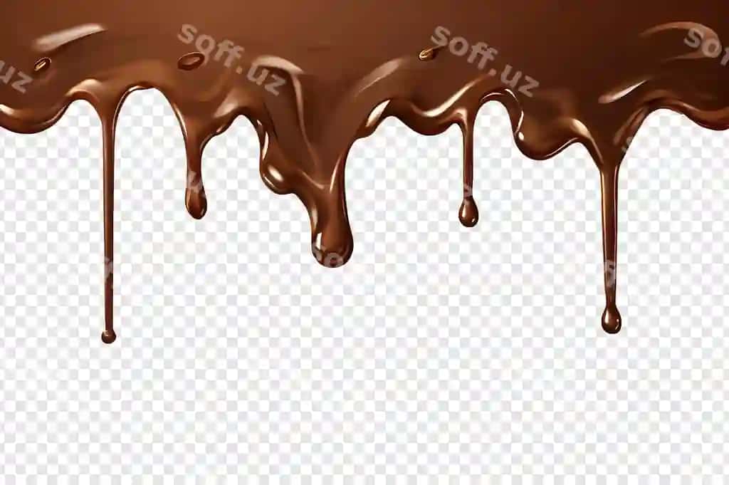 Eriyig'an damchiqchi shokolad yuqori qismi shaffof orqa fonda | Melted dripping chocolate top transparent background