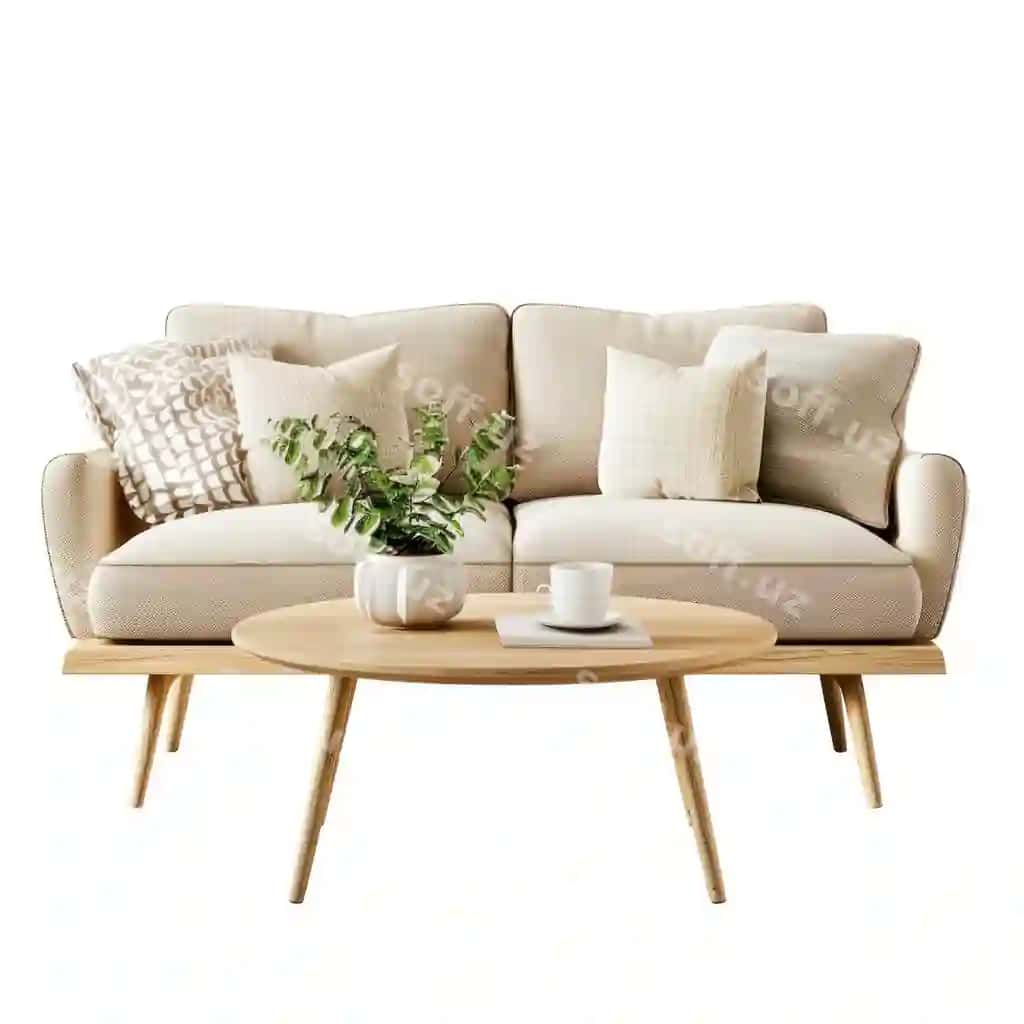Zamonaviy bej divan bilan dekor | Modern beige sofa with decor
