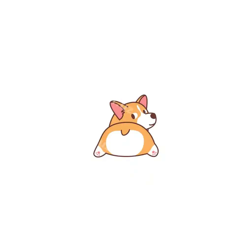 Uels korgi iti orqaga qarayotgan multfil'm | Welsh corgi dog looking back cartoon