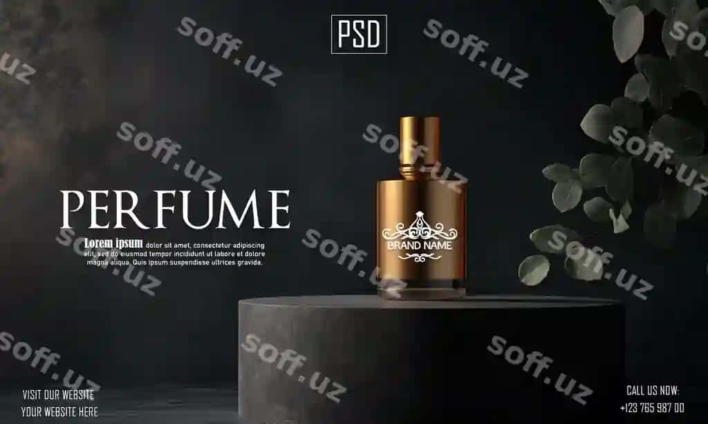 Psd parfum namoyish ijtimoiy media poster banneri | Psd perfume display social media poster banner