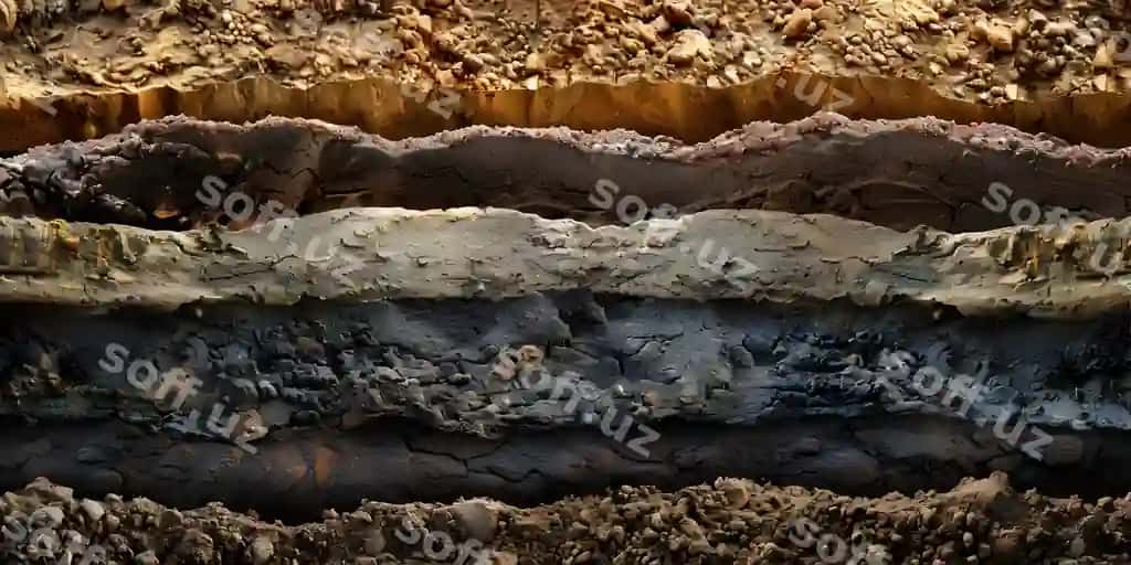 Illustratsiya yer qatlamlari orqa fon | Illustration soil layers background
