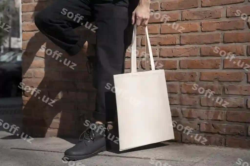 Optik bosma tote bag namuna | Optical print tote bag mockup