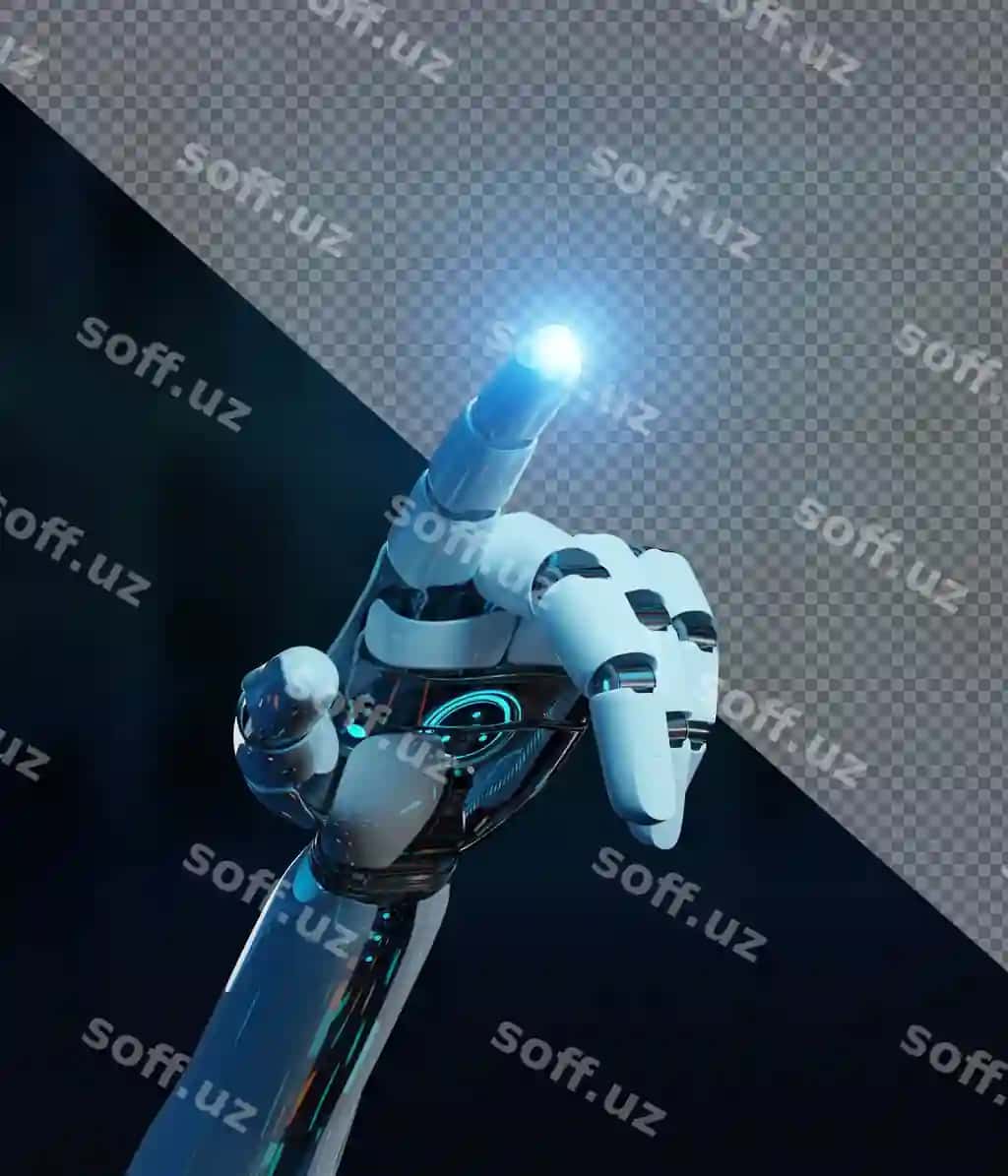 Kesilgan robot qo'l ko'rsatma barmoq | Cut out robot hand pointing finger