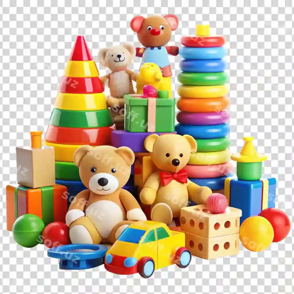 Bolalar o'yinchoqlari shaffof orqa fon | Kids toys transparent background